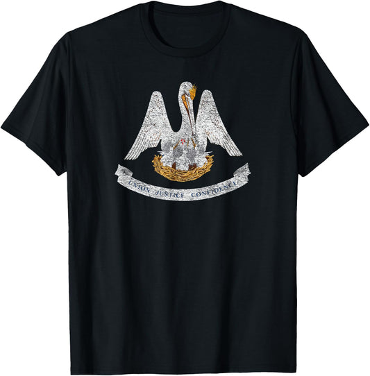 State of Louisiana Flag La New Orleans Baton Rouge T-Shirt - T-Shirt | Black