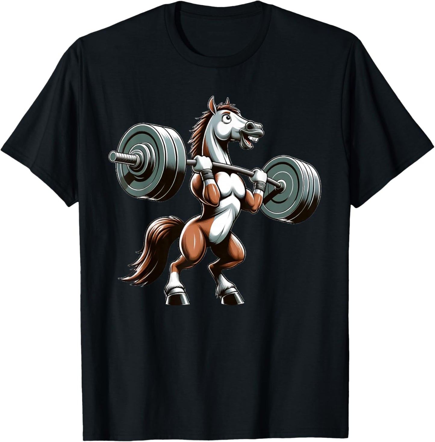 Horse Powerlifting Weightlifting Gym Workout T-Shirt - T-Shirt | Black