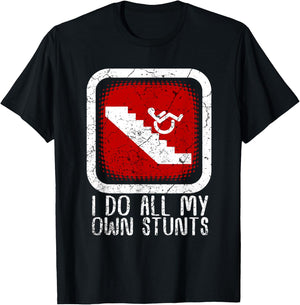 All Over Parking Gifts Funny Wheelchair Humor Disability Handicap Gift -Adults 3X-Large Black Short Sleeve Cotton Classic Fit T-Shirt - T-Shirt | Black