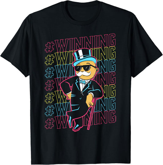 Monopoly Rich Uncle Pennybags Winning T-Shirt - T-Shirt | Black