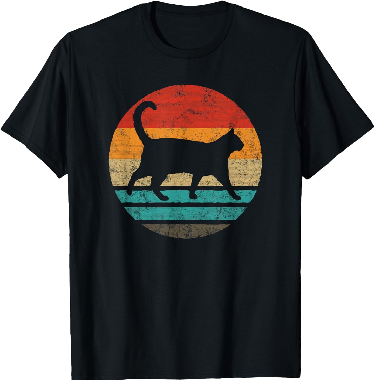 Cat Retro Style Vintage T-Shirt - T-Shirt | Black