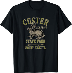 Custer State Park South Dakota Jackalope T-Shirt - T-Shirt | Black