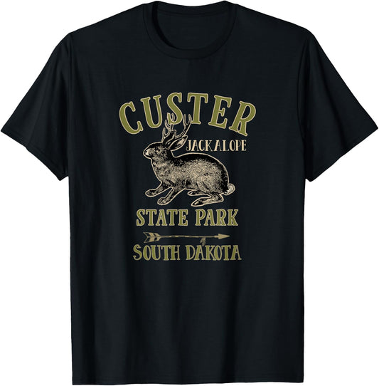 Custer State Park South Dakota Jackalope T-Shirt - T-Shirt | Black