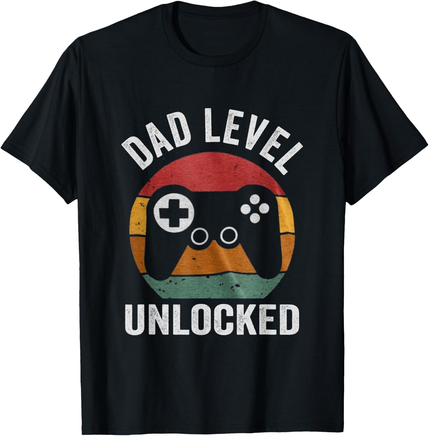 Funny New Dad Dad Level Unlocked day Gaming T-Shirt - T-Shirt | Black