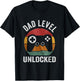 Funny New Dad Dad Level Unlocked day Gaming T-Shirt - T-Shirt | Black