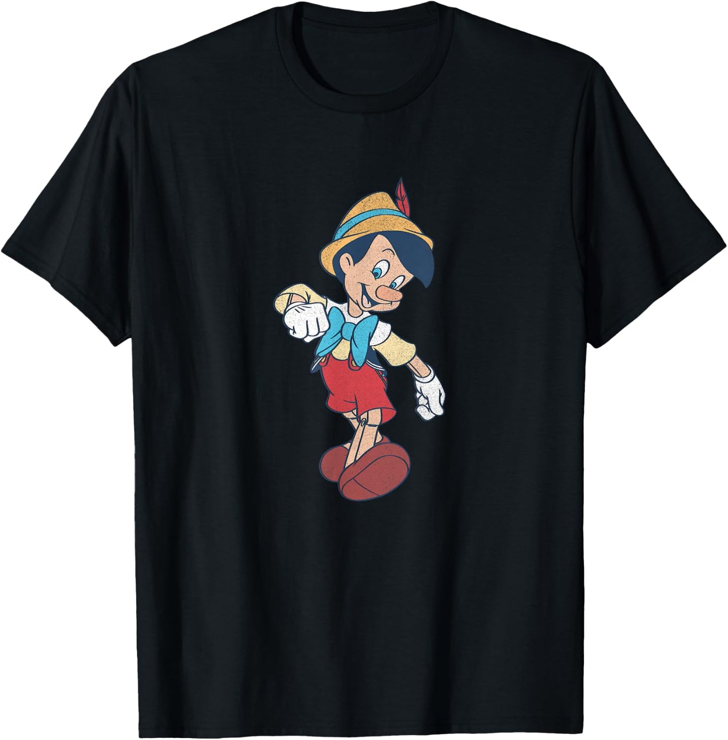 Disney Pinocchio Strutting with A Smile Full Body T-Shirt - T-Shirt | Black
