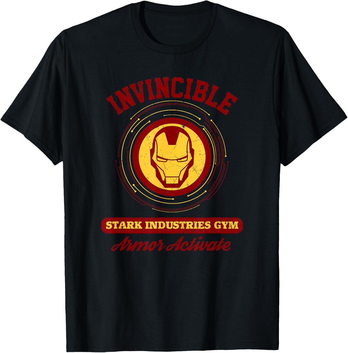 Marvel Iron Man Invincible Stark Industries Gym T-Shirt - T-Shirt | Black