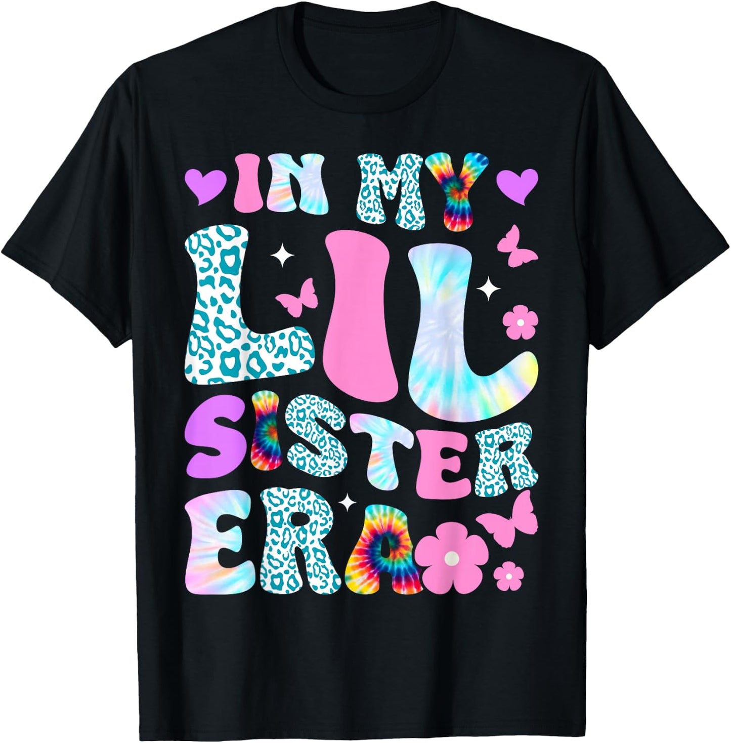 in My Lil Sister Era Announcement Pregnancy Little Sis Girls T-Shirt - T-Shirt | Black