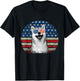 Retro Patriotic Shiba Inu American Flag Dog Lover T-Shirt - T-Shirt | Black