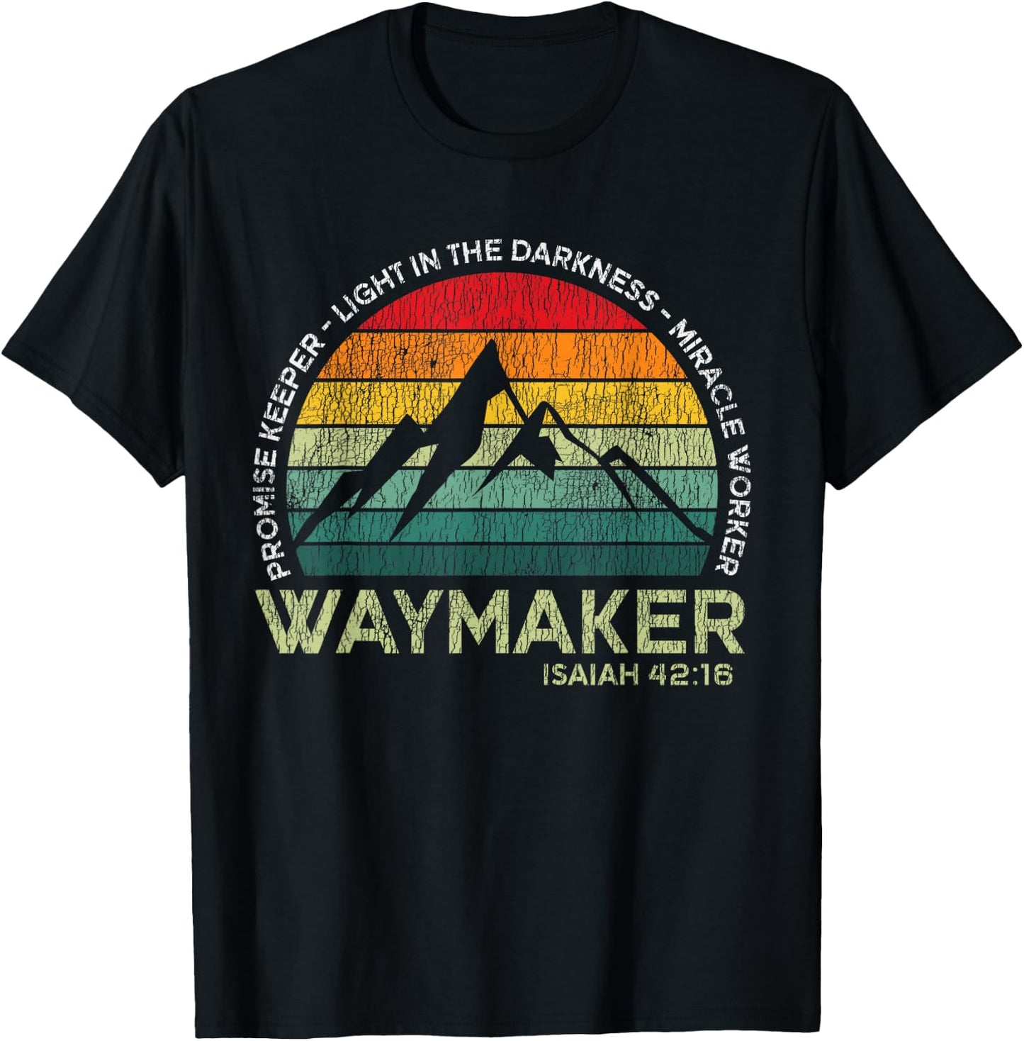 Vintage Waymaker Promise Keeper Miracle Worker Christian T-Shirt - T-Shirt | Black