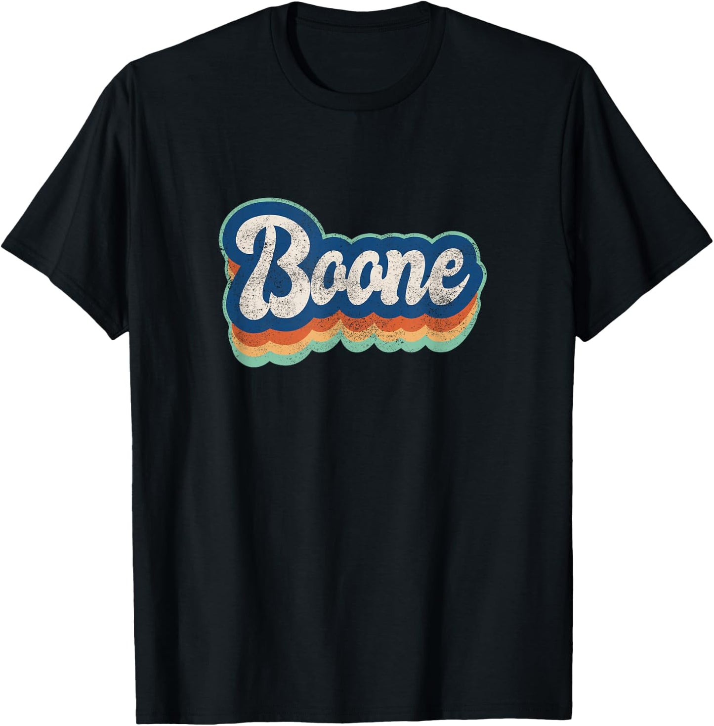 Boone First Name Boy Vintage Style 70s 80s Personalized T-Shirt - T-Shirt | Black