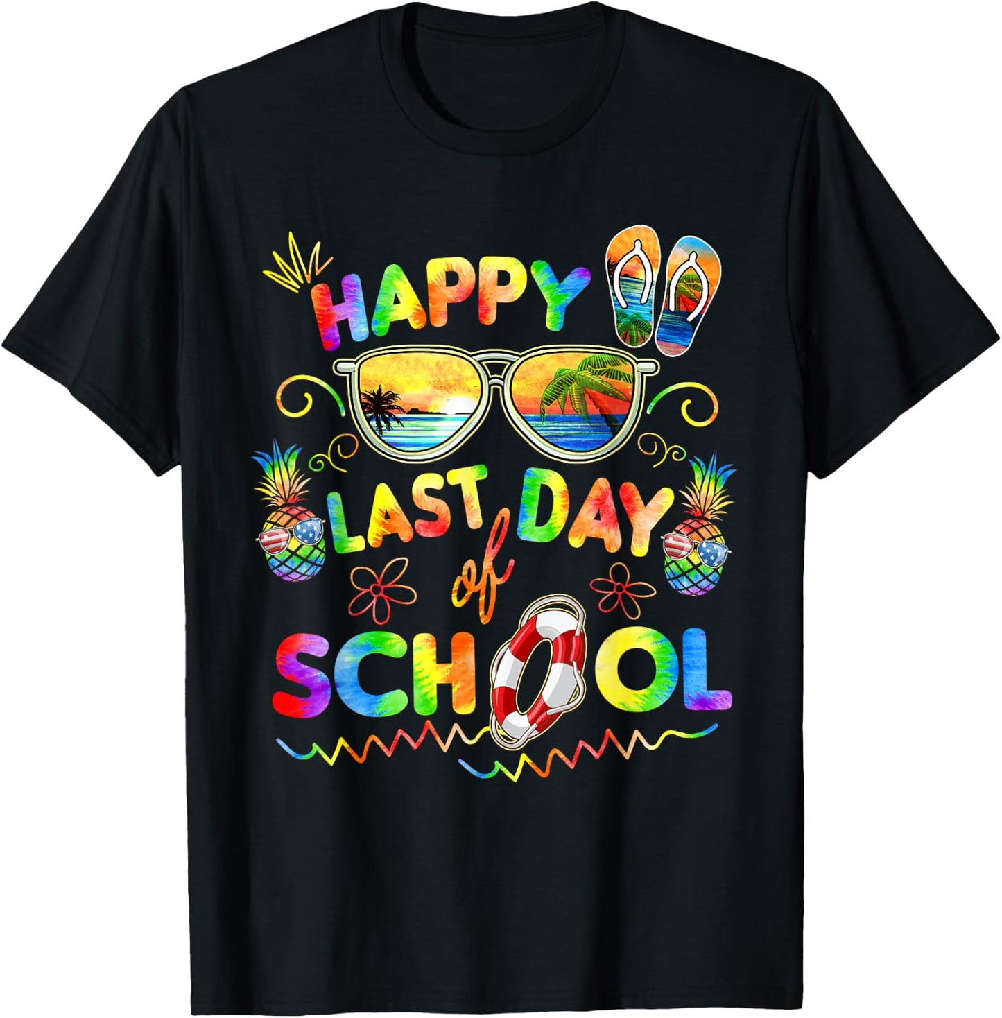 Happy Last Day of School Shirt Teachers End of Year Students T-Shirt - T-Shirt | Black