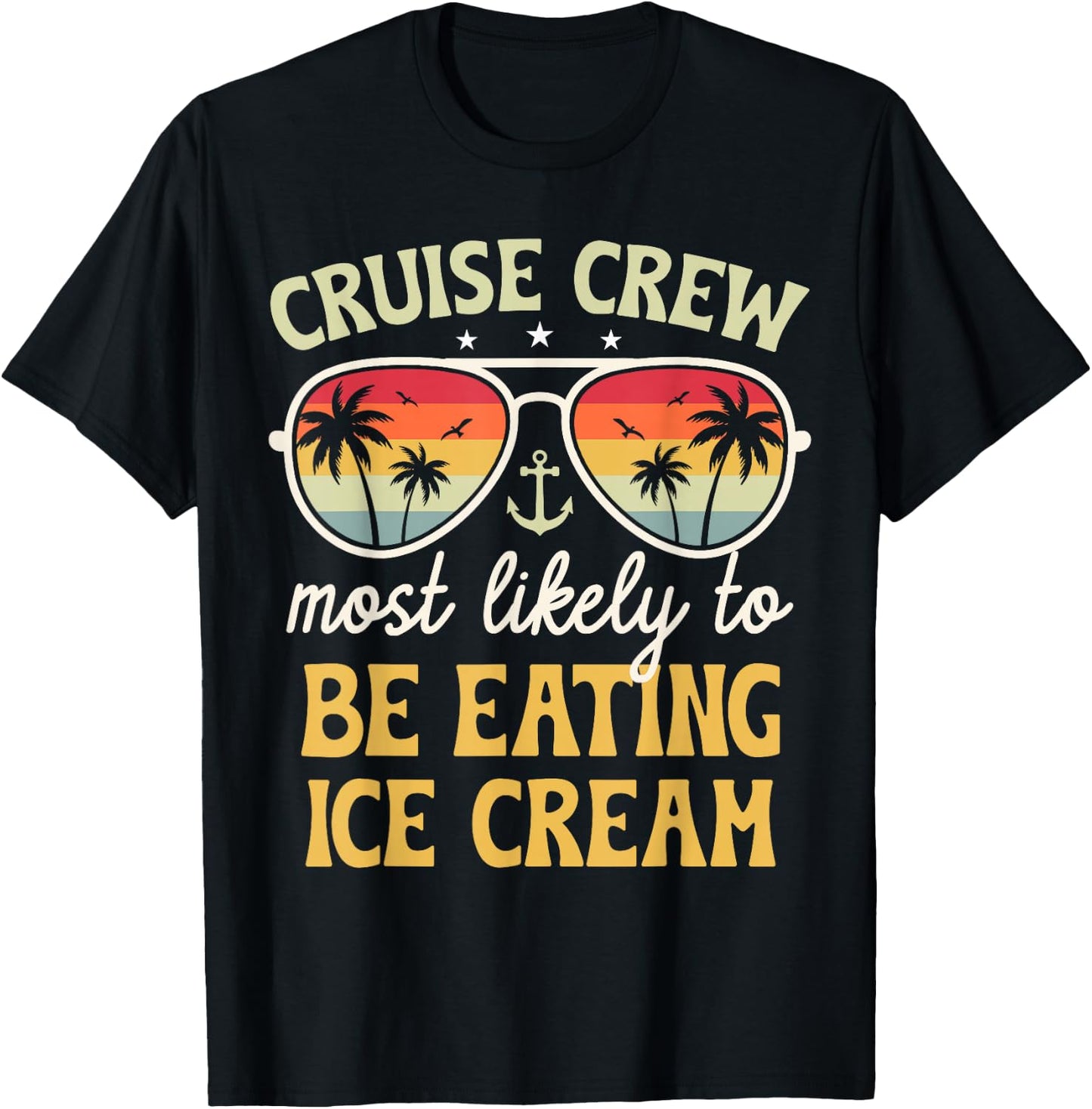 Most Likely To Eating Ice Cream Matching Family Cruise 2025 T-Shirt - T-Shirt | Black
