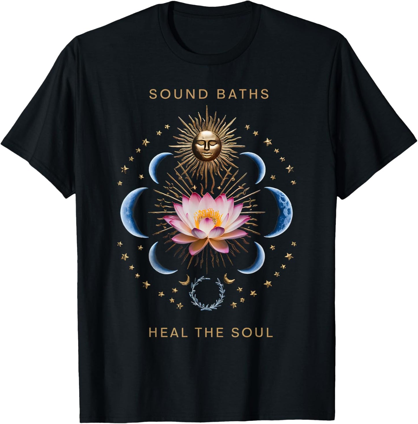 Sound Baths Heal the Soul Wellness New Age Spiritual T-Shirt - T-Shirt | Black