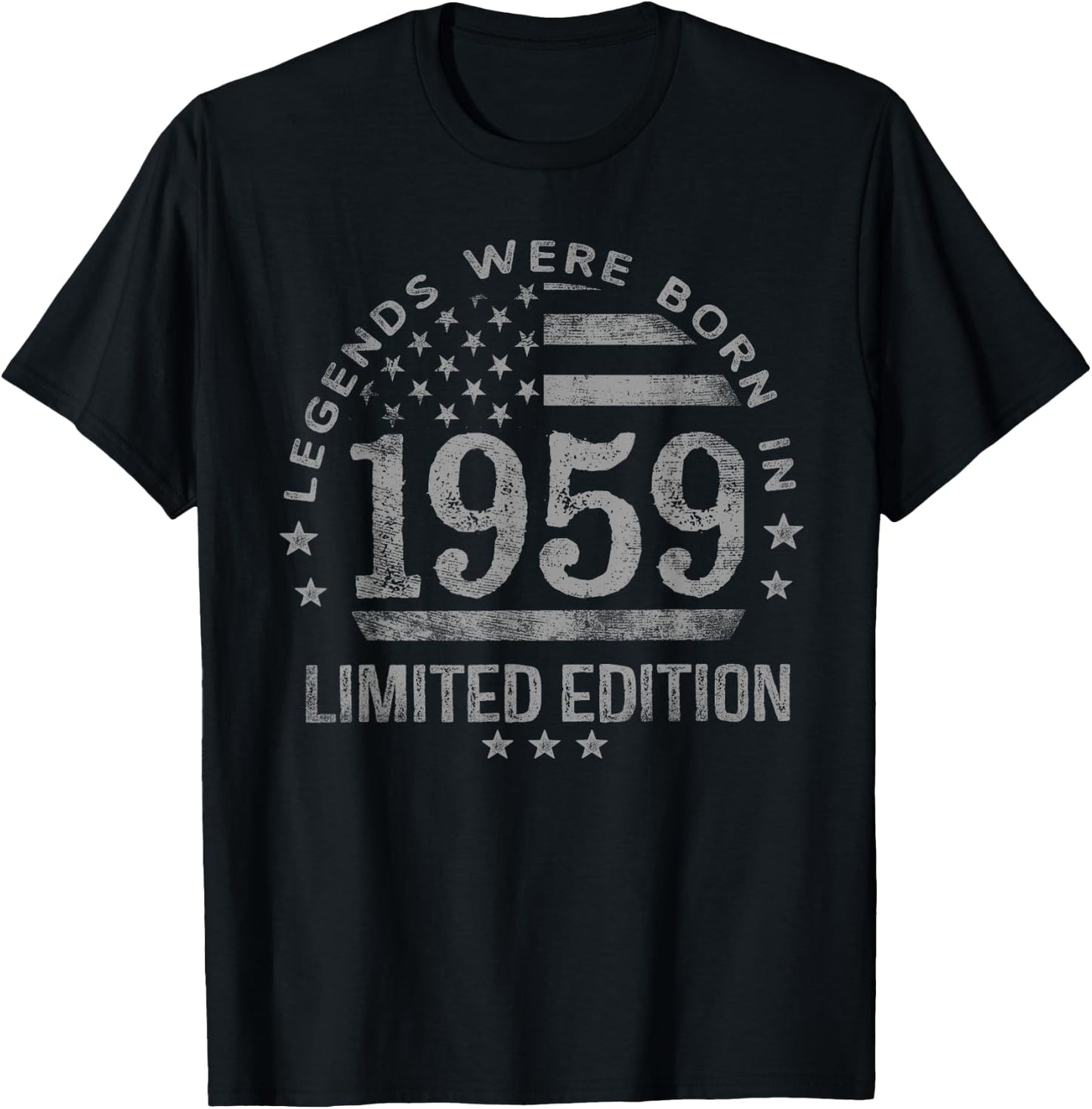 Legends were Born in 1959 USA Flag T-Shirt - T-Shirt | Black