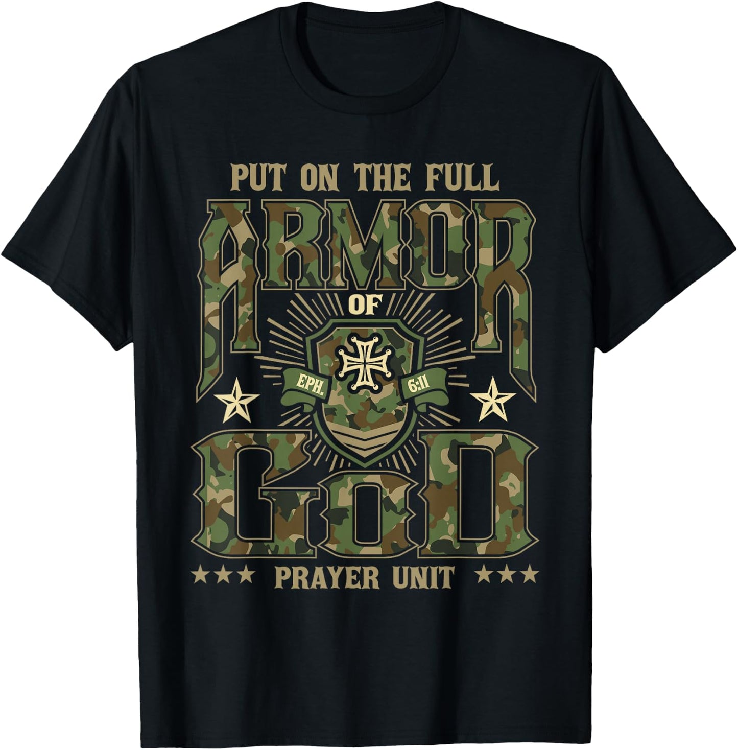 Put On The Full Armor Of God - Christian Religious Bible T-Shirt - T-Shirt | Black