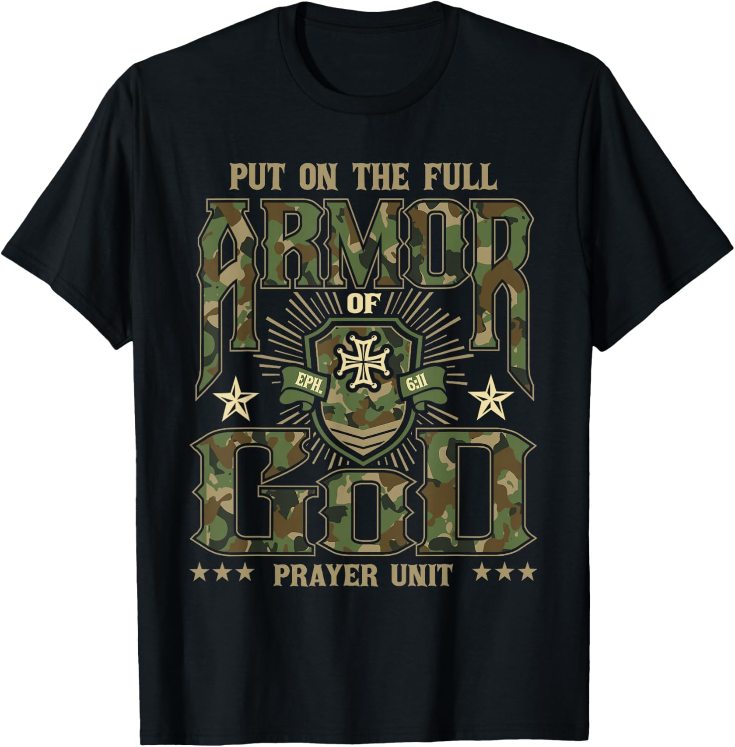 Put On The Full Armor Of God - Christian Religious Bible T-Shirt - T-Shirt | Black