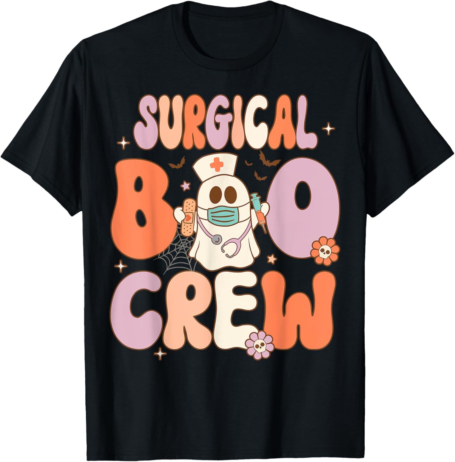 Surgical Boo Crew Nurse Funny Halloween Easy Costume T-Shirt - T-Shirt | Black