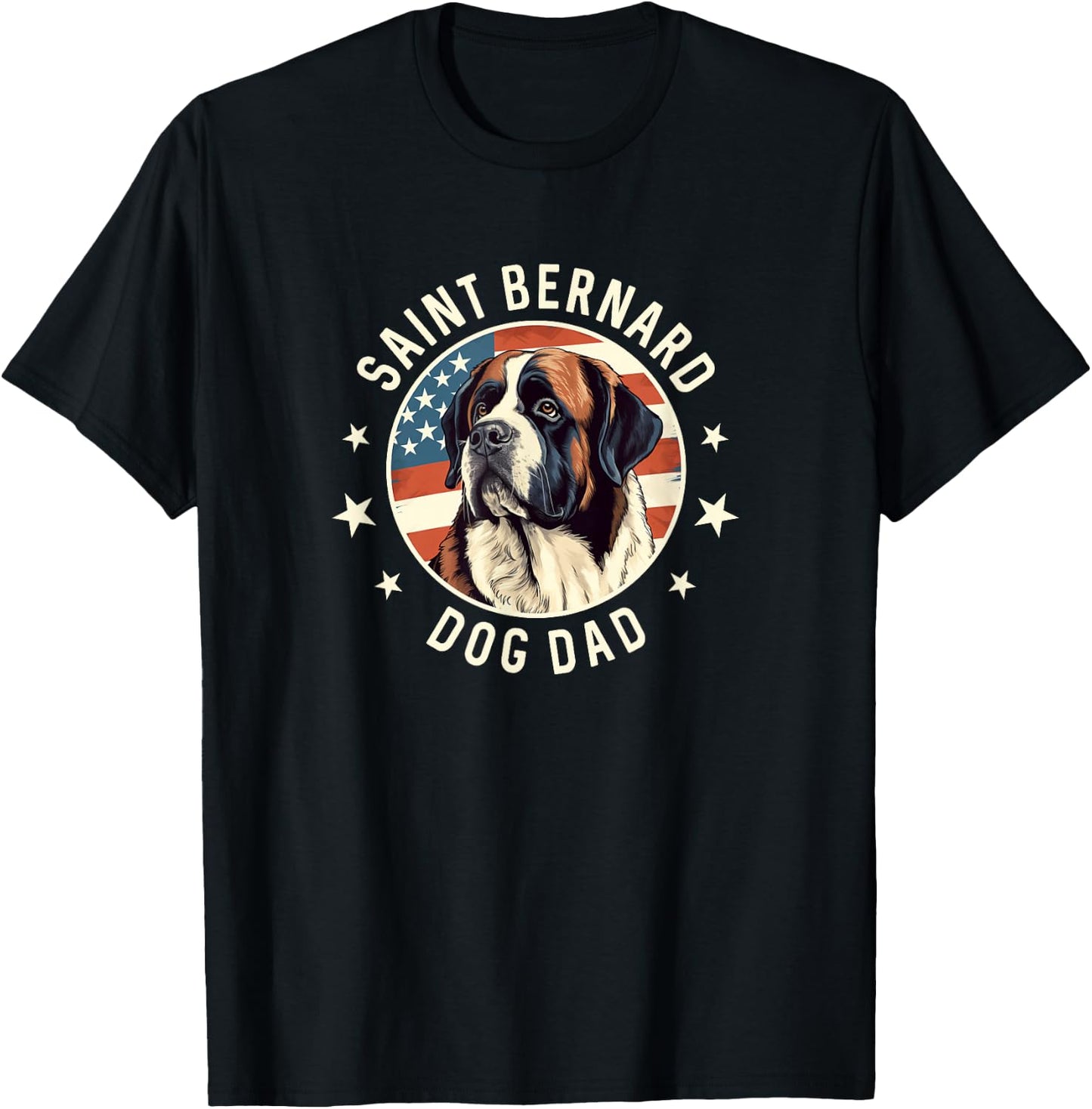 Saint Bernard Gifts Men, St. Bernard Dog Dad T-Shirt - T-Shirt | Black