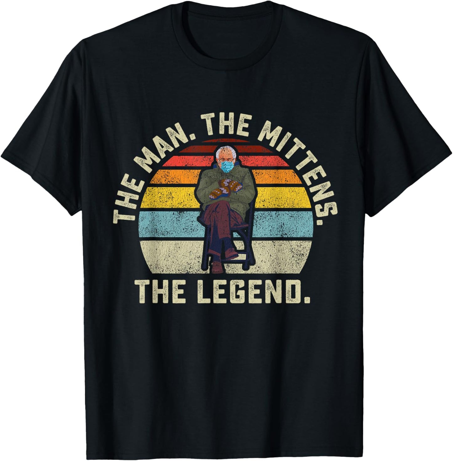 Bernie Sanders The Man The Mittens The Legend Mood Meme Small T-Shirt - T-Shirt | Black