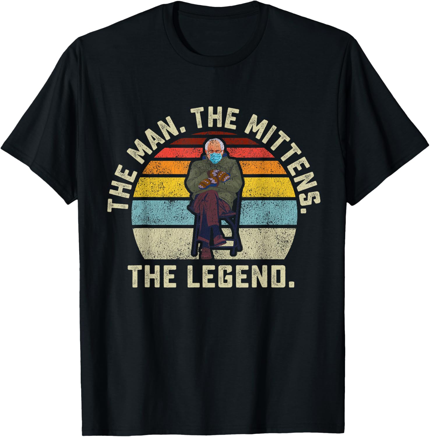 Bernie Sanders The Man The Mittens The Legend Mood Meme Small T-Shirt - T-Shirt | Black
