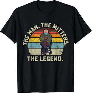 Bernie Sanders The Man The Mittens The Legend Mood Meme Small T-Shirt - T-Shirt | Black