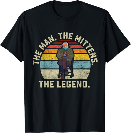 Bernie Sanders The Man The Mittens The Legend Mood Meme Small T-Shirt - T-Shirt | Black