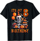 Kids Boo It's My 8th Birthday Halloween Skeleton 8 Years Old T-Shirt - T-Shirt | Black