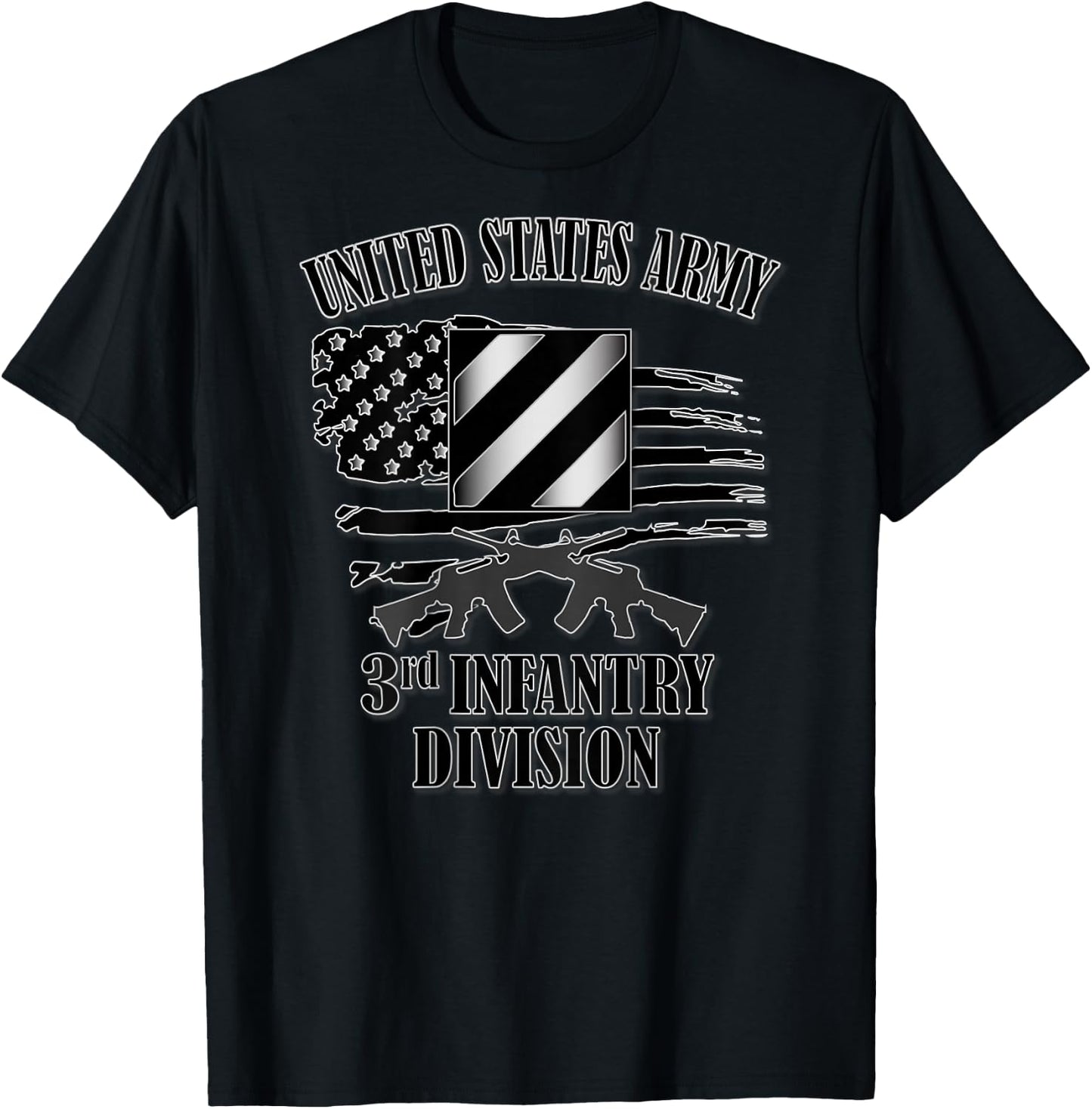 U.S. Army 3rd Infantry Division (Back Design) T-Shirt - T-Shirt | Black