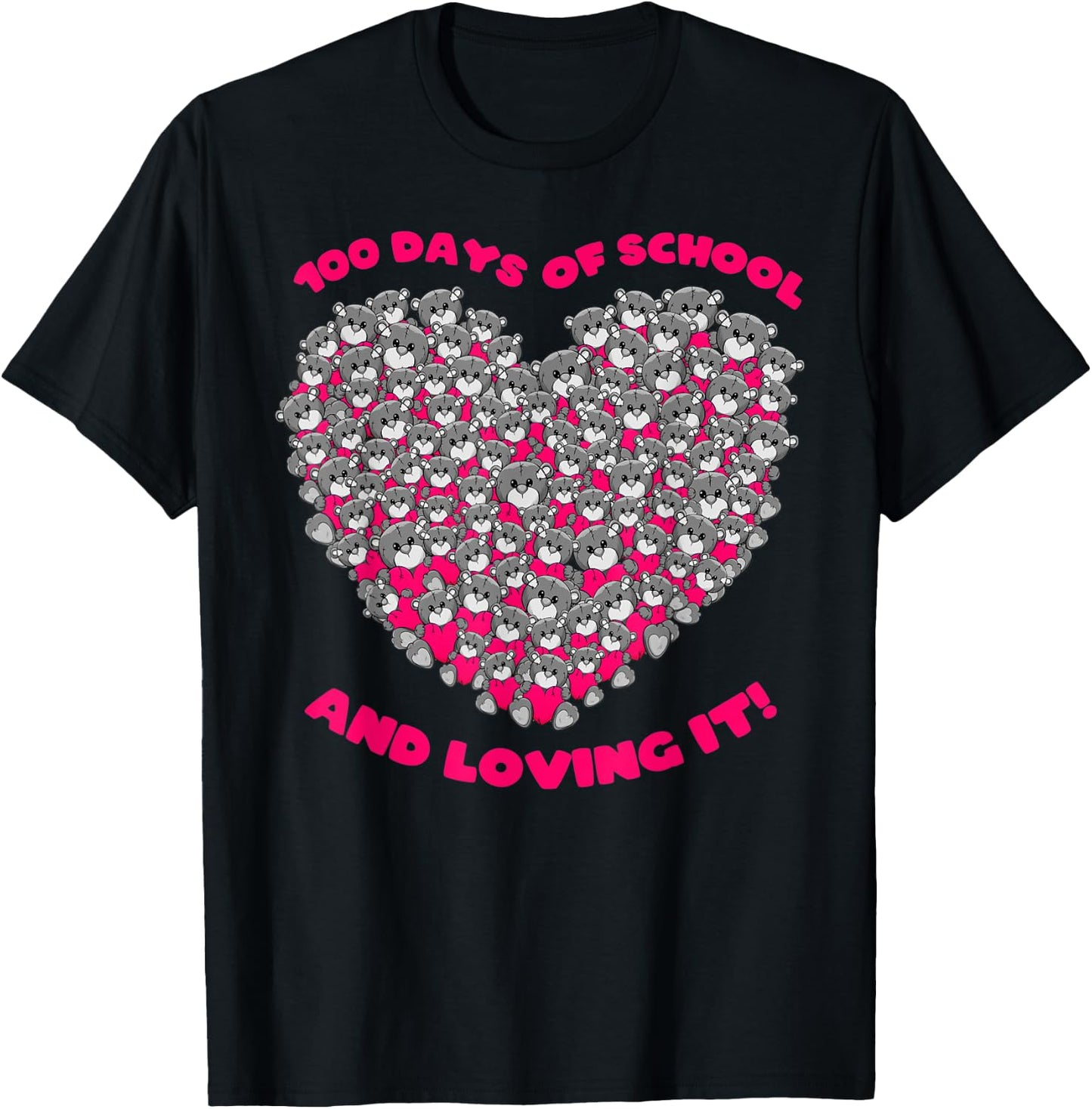 Cute 100 Days of school and still loving it Hearts 100th Day T-Shirt - T-Shirt | Black