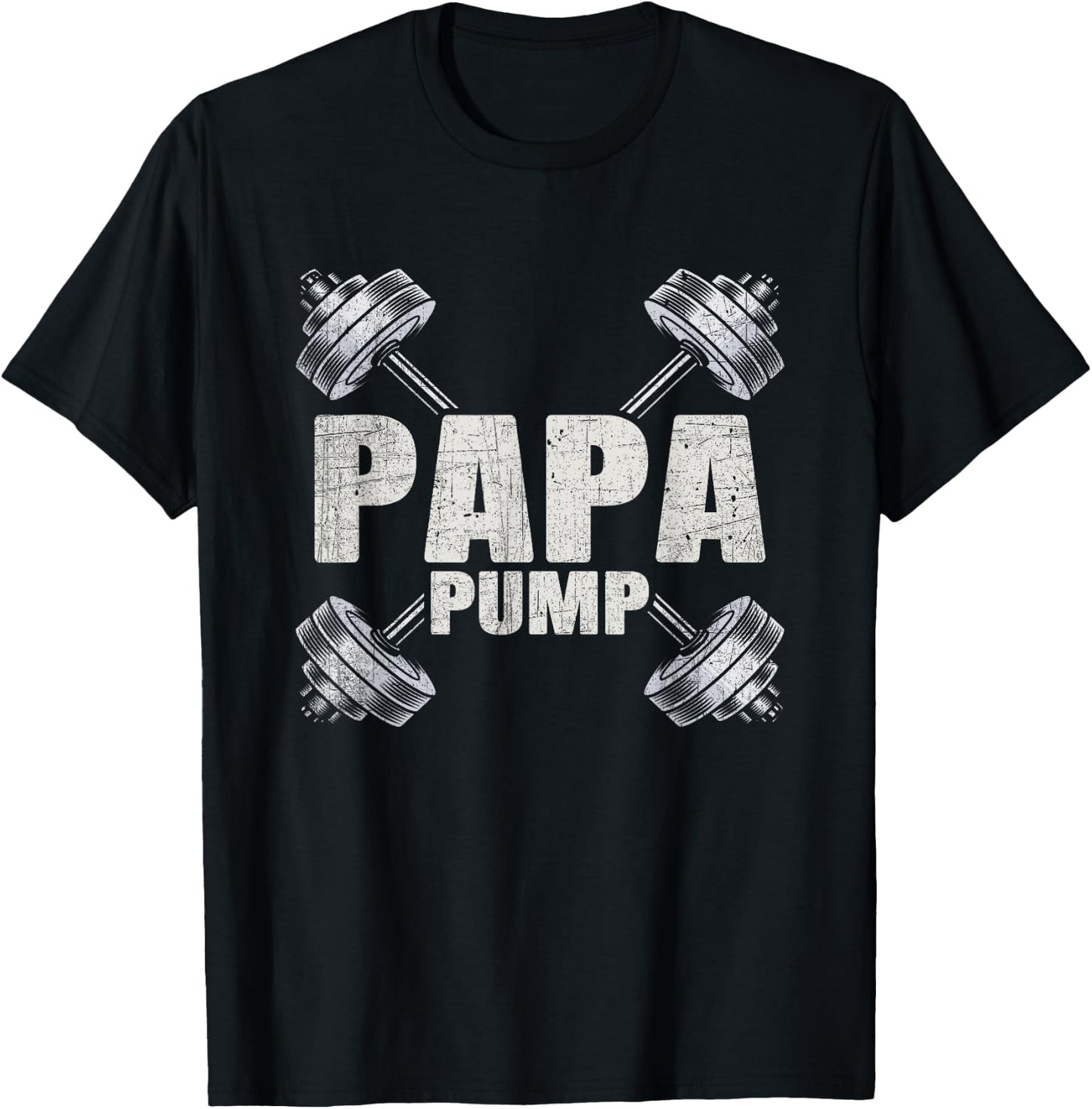 Papa Pump Funny Fathers Day Workout Dad T-Shirt - T-Shirt | Black