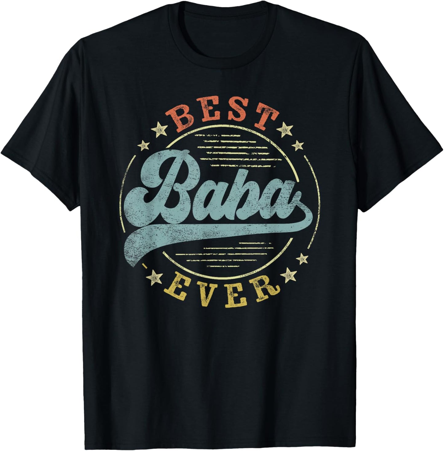 Best Baba Ever Father's Day Baba Gifts Vintage Emblem T-Shirt - T-Shirt | Black