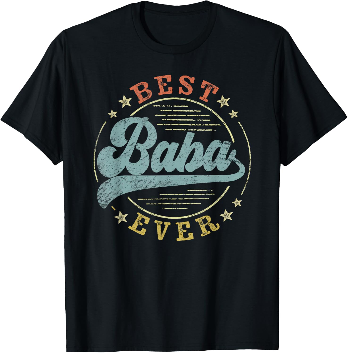 Best Baba Ever Father's Day Baba Gifts Vintage Emblem T-Shirt - T-Shirt | Black