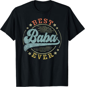 Best Baba Ever Father's Day Baba Gifts Vintage Emblem T-Shirt - T-Shirt | Black