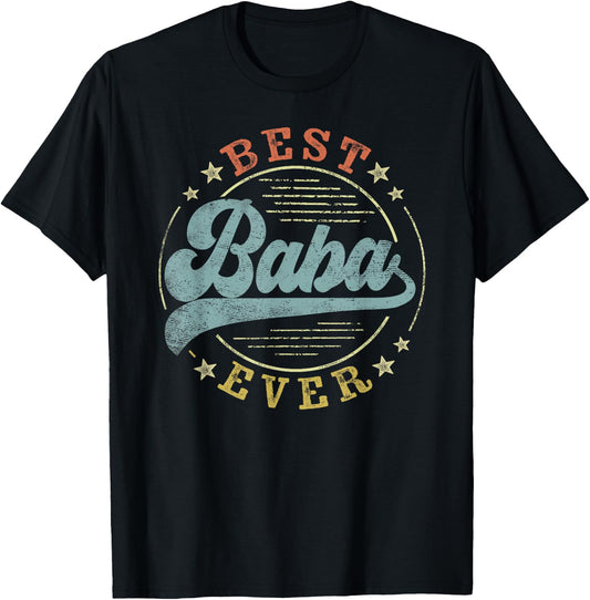 Best Baba Ever Father's Day Baba Gifts Vintage Emblem T-Shirt - T-Shirt | Black