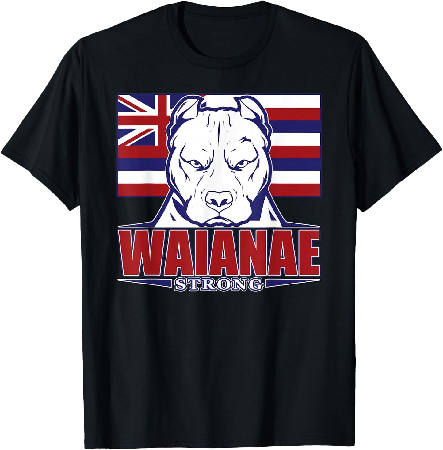 WAIANAE Strong Hawaii Hawaiian Flag, Hawaii 96792 T-Shirt - T-Shirt | Black