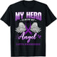 My Hero Is Now My Angel Lupus Purple Awareness Gift T-Shirt - T-Shirt | Black
