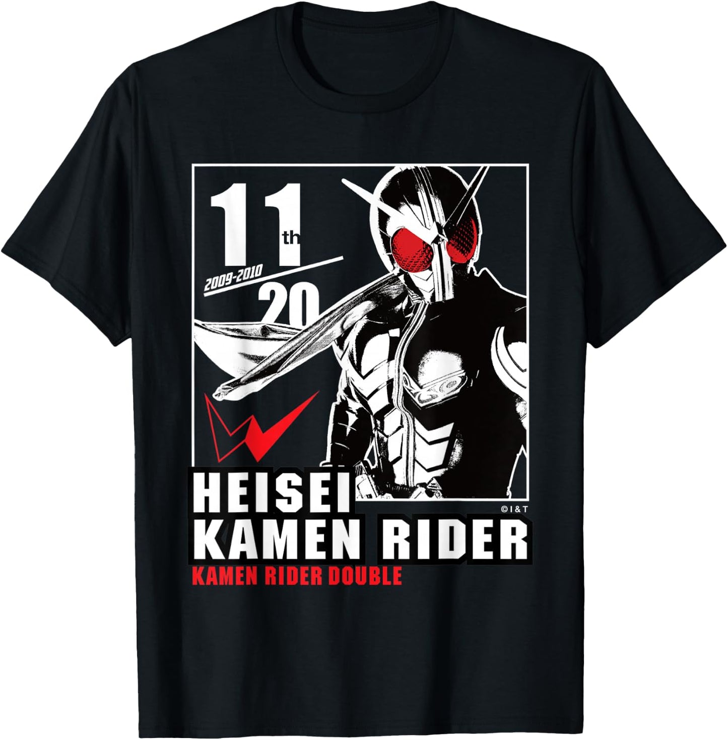 Kamen Rider W Heisei Rider Anniversary T-Shirt - T-Shirt | Black