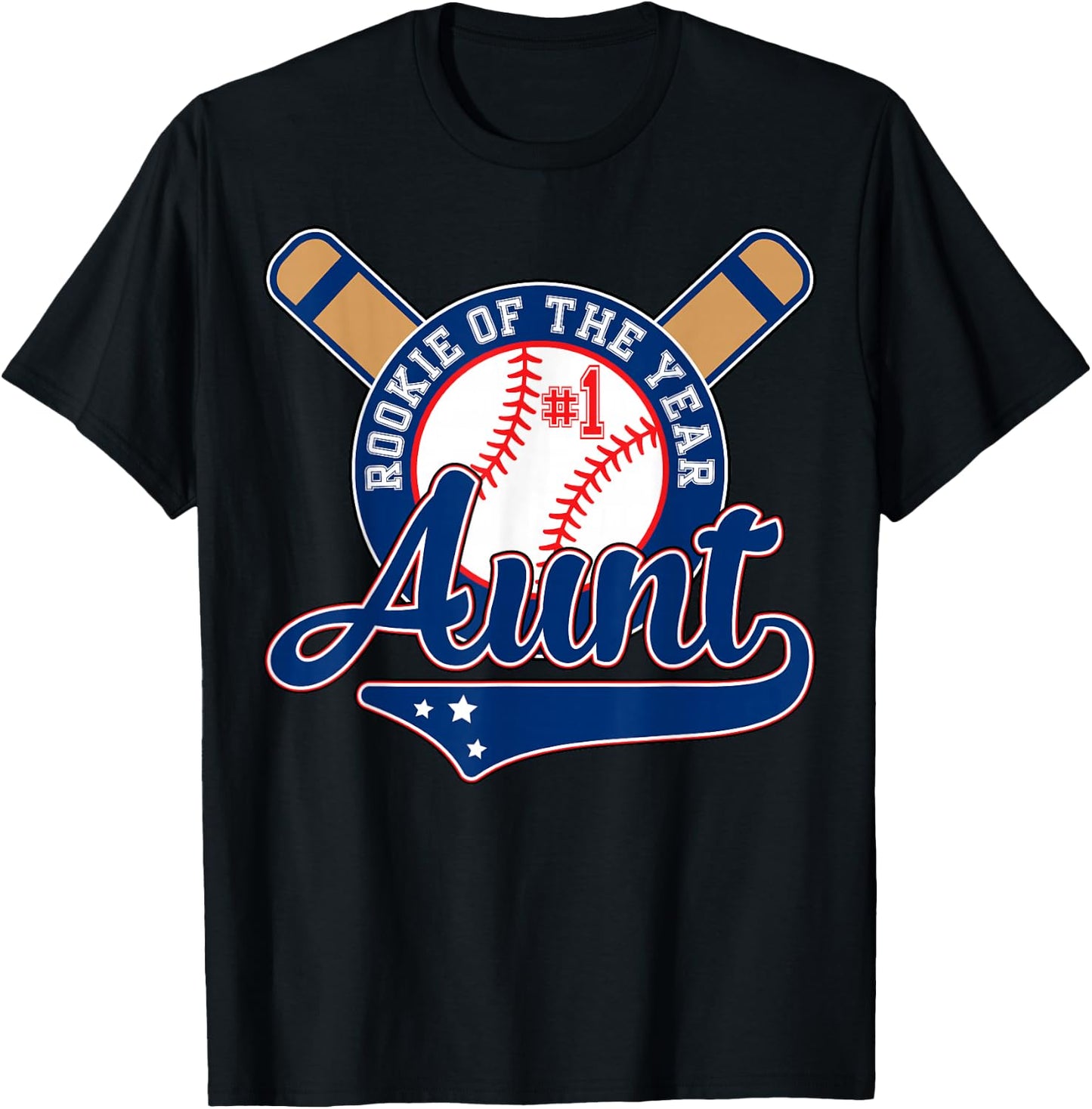 Aunt Rookie of Year 1st Birthday Baseball Theme Matching T-Shirt - T-Shirt | Black