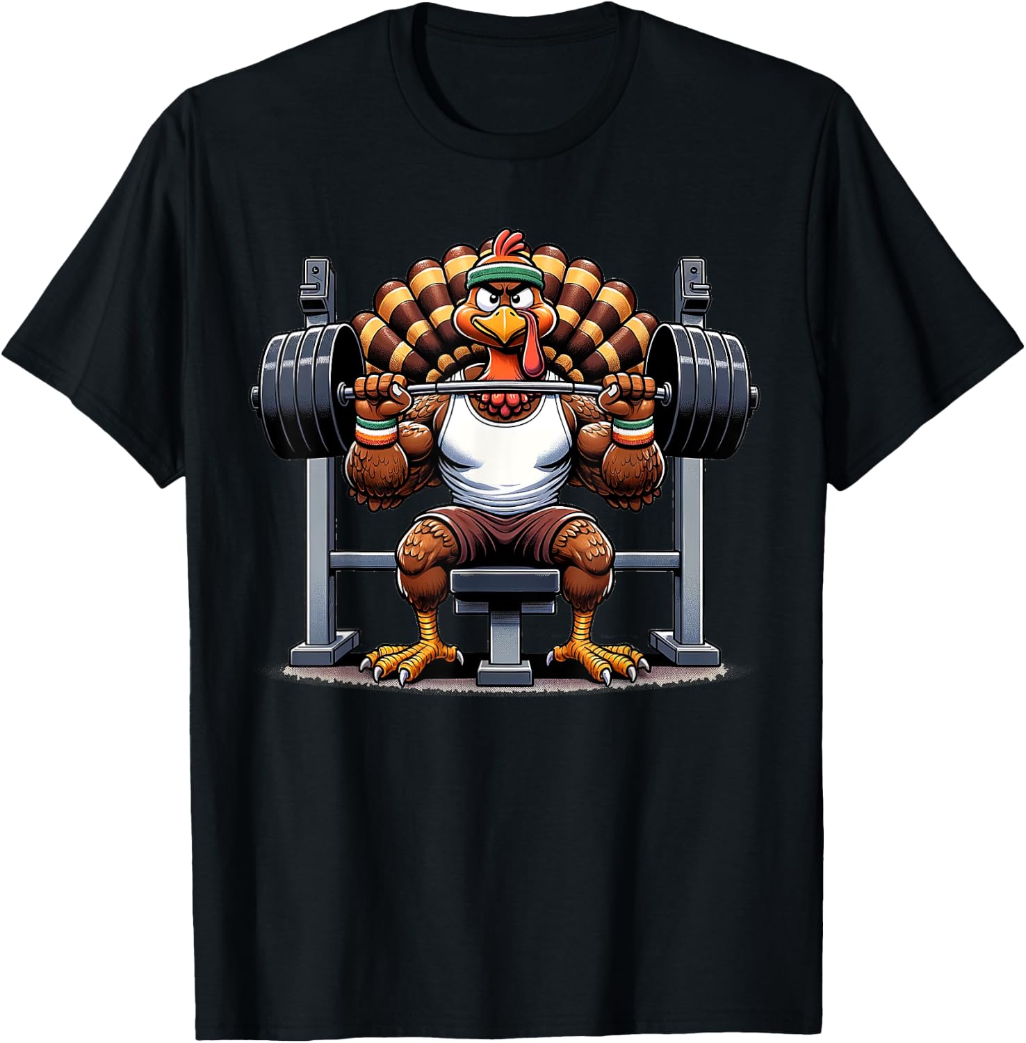 Turkey Weightlifting Thanksgiving Gym for FunnyWorkout Wear T-Shirt - T-Shirt | Black