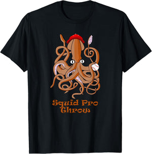 Funny Quid Pro Quo Pun Squid Pro Throw T-Shirt - T-Shirt | Black