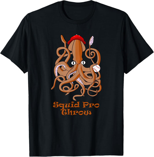 Funny Quid Pro Quo Pun Squid Pro Throw T-Shirt - T-Shirt | Black