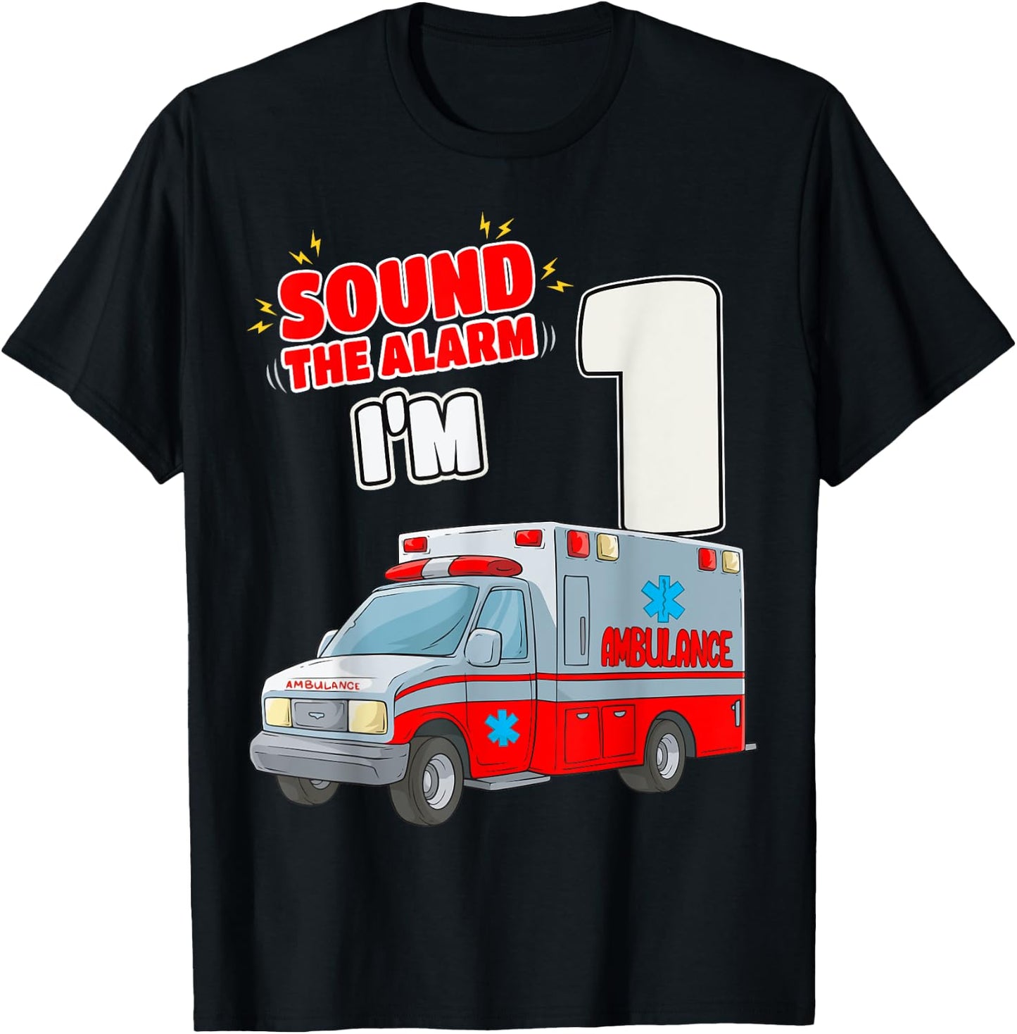 1st Birthday Medical Ambulance EMT 1 Year Old EMS Paramedic T-Shirt - T-Shirt | Black