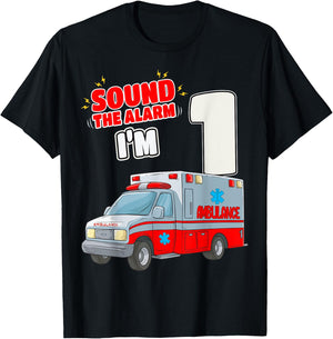 1st Birthday Medical Ambulance EMT 1 Year Old EMS Paramedic T-Shirt - T-Shirt | Black