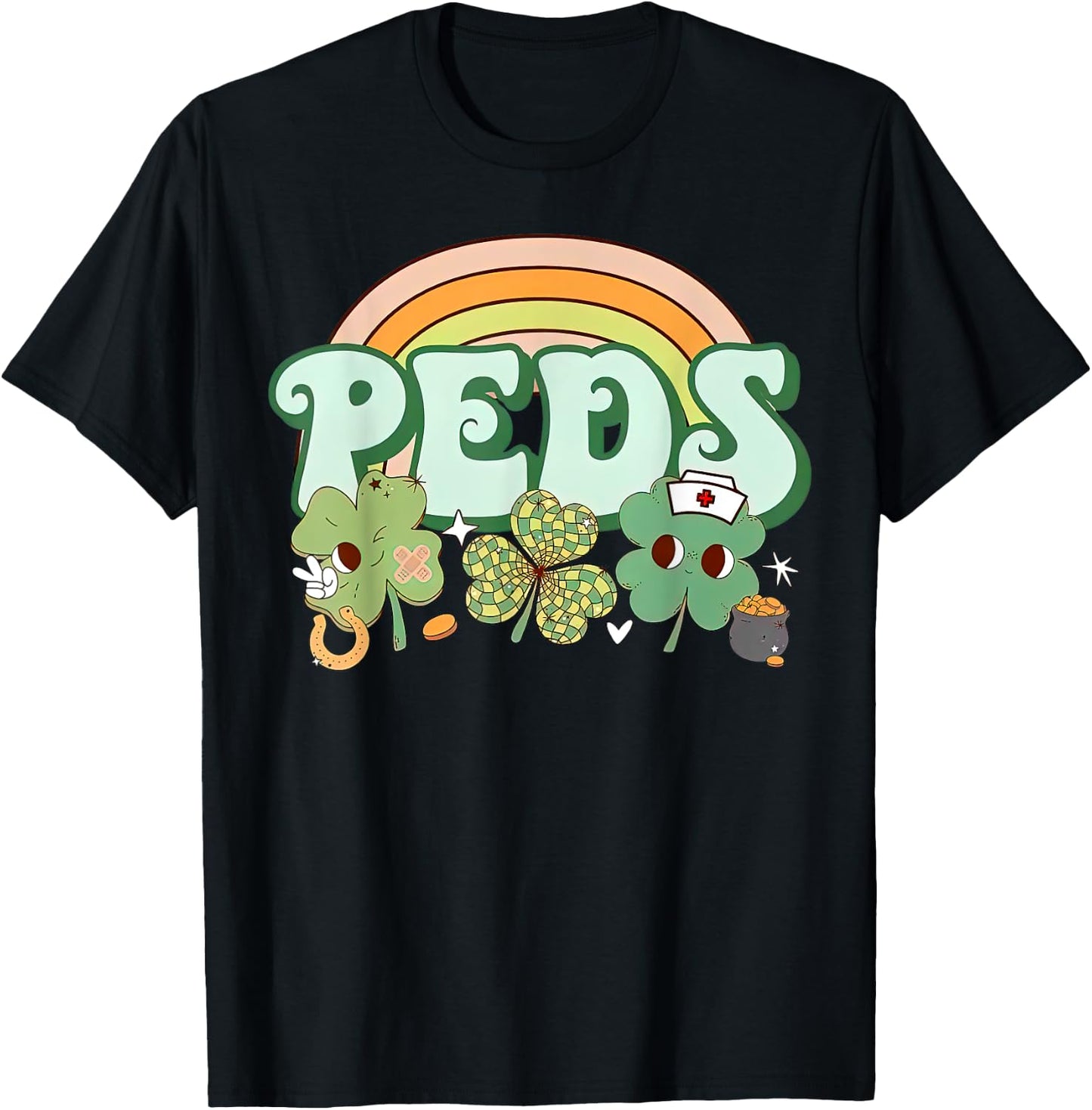 St. Patrick's Day Nurse Pediatrics Pride for Pediatric RNs T-Shirt - T-Shirt | Black