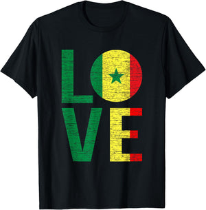 Funny Senegal Flag Shirt Roots From Usa Senegal T-Shirt - T-Shirt | Black