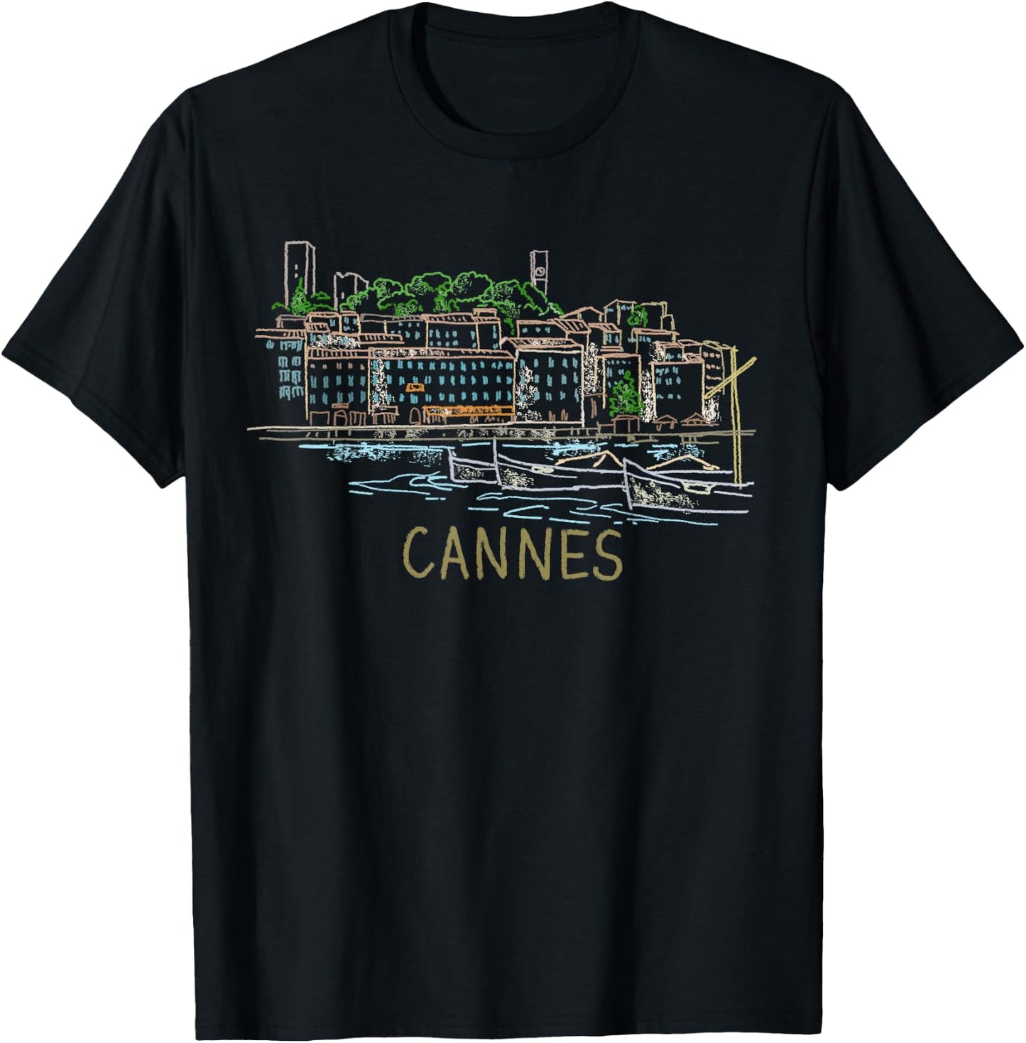 Cannes France Art Gift Men Women T-Shirt - T-Shirt | Black