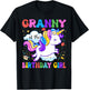Granny of the Birthday Girl Groovy Unicorn Birthday Party T-Shirt - T-Shirt | Black