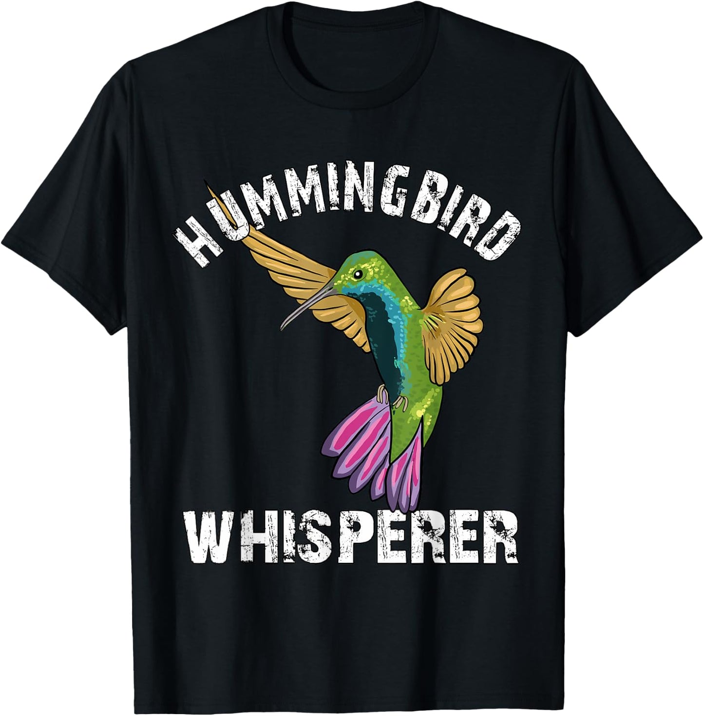 Hummingbird Whisperer Lover Hummingbird Art Love T-Shirt - T-Shirt | Black