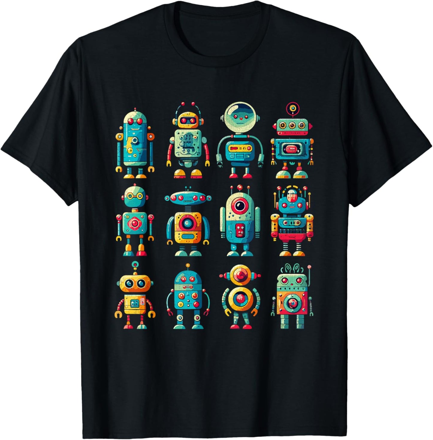Robots Art Robotics Engineer Robot Robotic Engineering T-Shirt - T-Shirt | Black